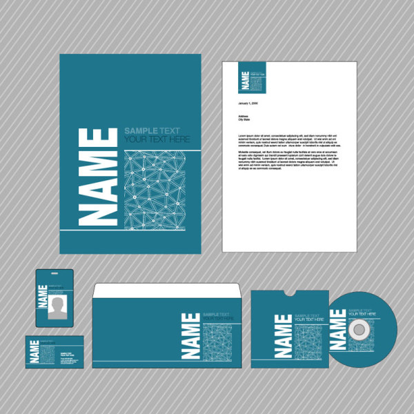 set of business identity kit template design vector