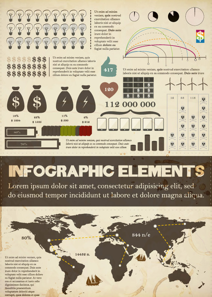 set of business infographics elements vector