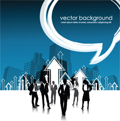 set of business talk vector backgrounds art