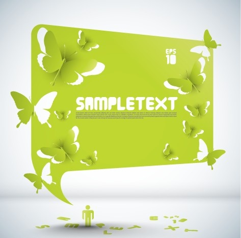 set of butterfly cloud for text design vector