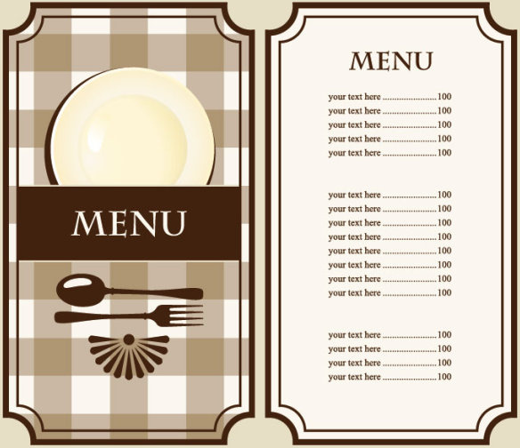 set of cafe and restaurant menu cover template vector 