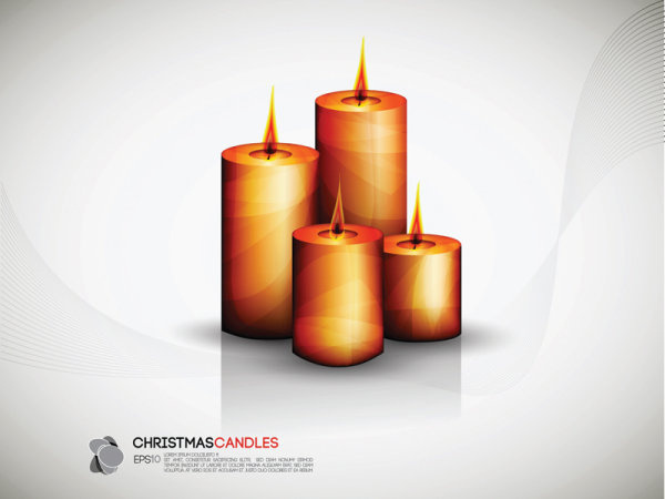 set of christmas candles design elements vector