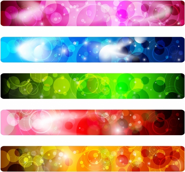 Set of colorful abstract banner