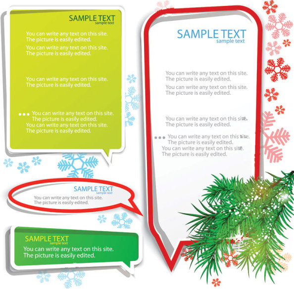 set of creative speech labels vector