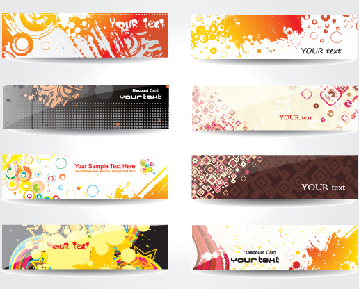 set of different abstract banners design vector