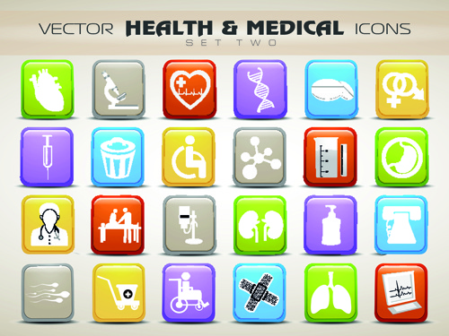set of different medical icons vector