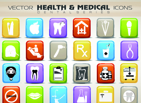 set of different medical icons vector