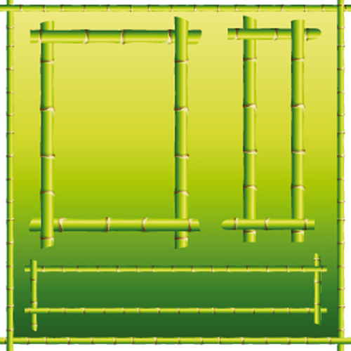 set of different of bamboo frame design vector