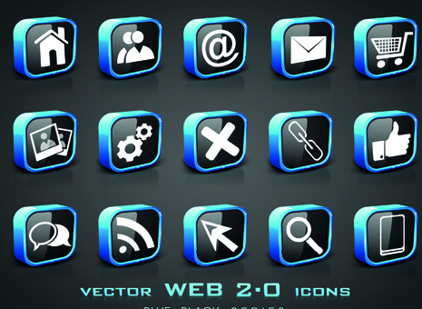 set of different web icons vector