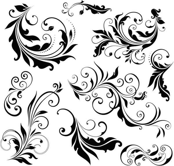 Set of floral vector Free vector in Encapsulated PostScript eps ( .eps