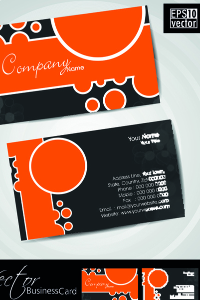 set of flyer cover and business card vector 