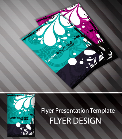 set of flyer presentation template design vector
