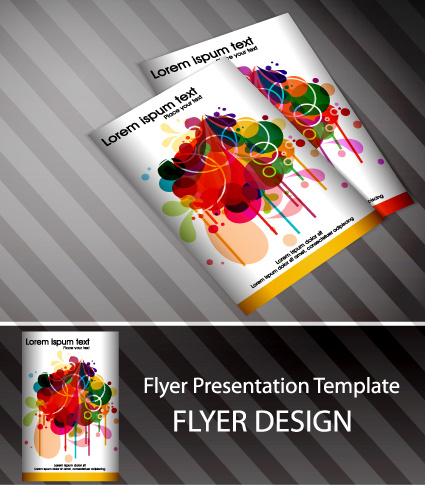 set of flyer presentation template design vector