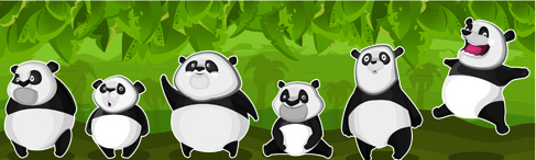 set of funny animals vector panda