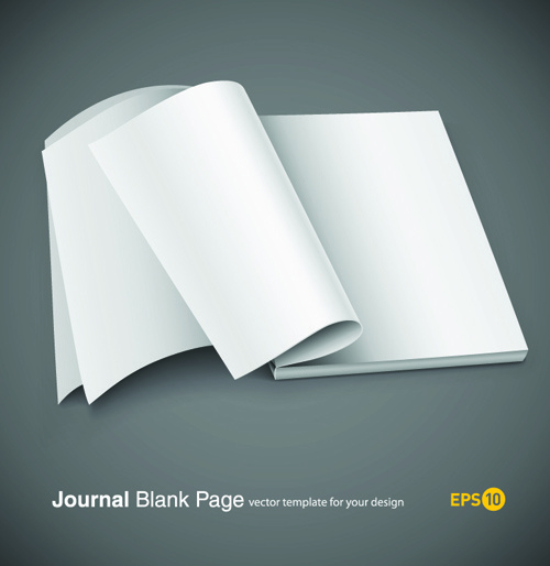 set of journal blank page design vector