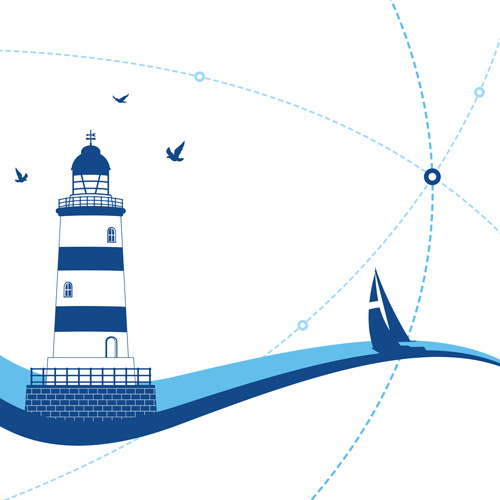 set of lighthouse vector