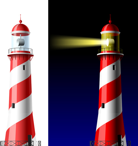 set of lighthouse vector 