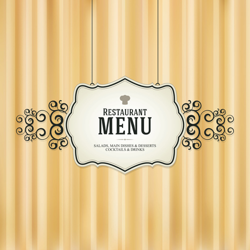 set of menu cover design vector