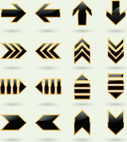 set of modern arrows design vector