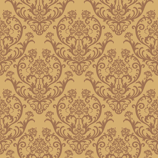 set of modern brown floral pattern vector 
