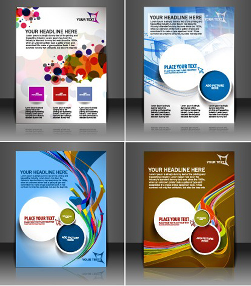 Set of modern magazine cover design vector Vectors graphic art designs