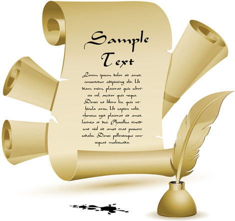 set of old parchment scrolls vector