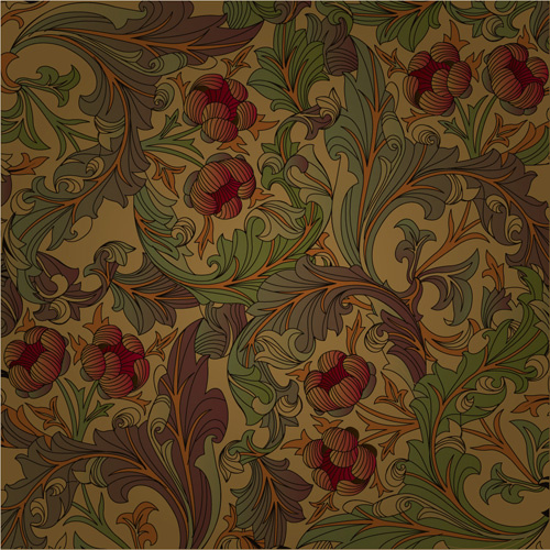 set of ornate floral patterns vector