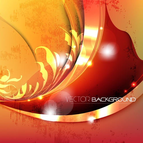 set of ornate waves vector background