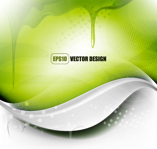 set of ornate waves vector background