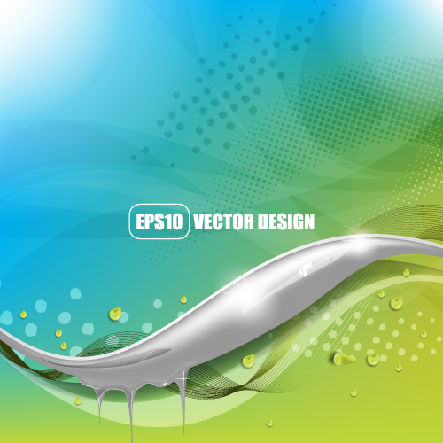 set of ornate waves vector background
