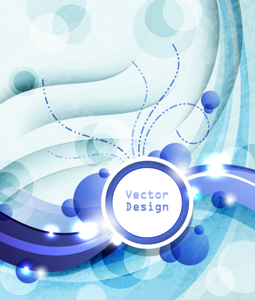 set of ornate waves vector background