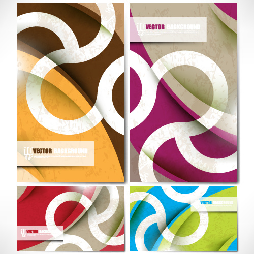 set of ornate waves vector background