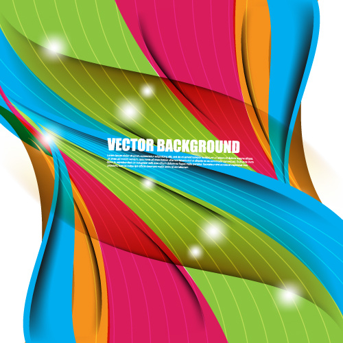 set of ornate waves vector background