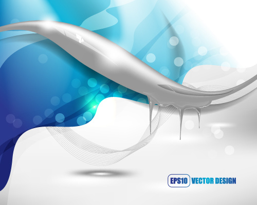 set of ornate waves vector background