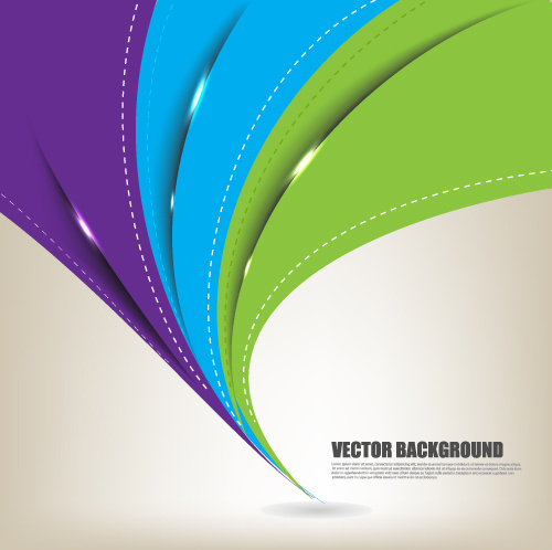 set of ornate waves vector background