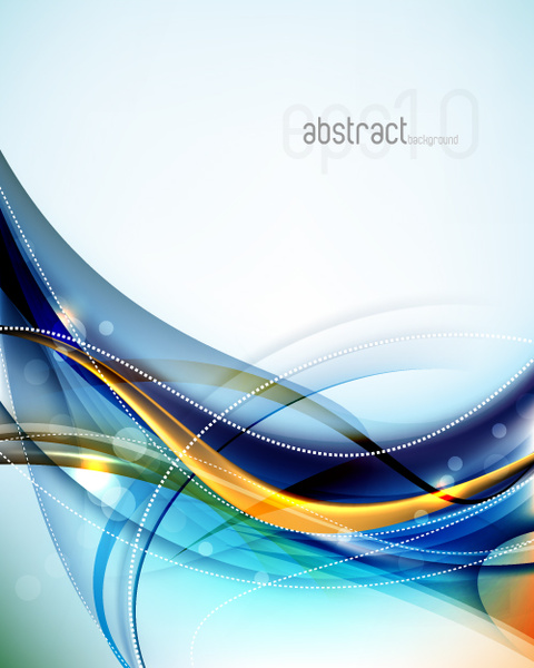 set of ornate waves vector background