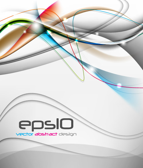 set of ornate waves vector background