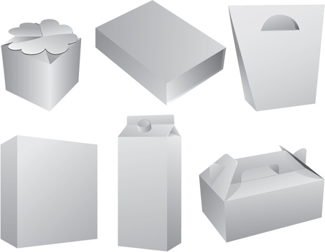 Set of paper packaging box design vector Vectors graphic art designs in ...