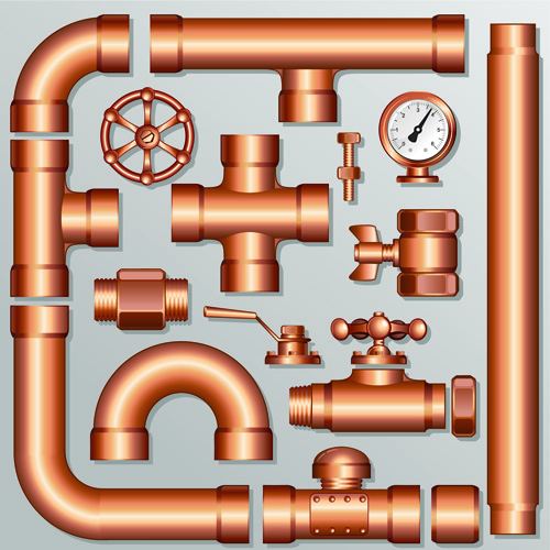 set of pipeline parts vector