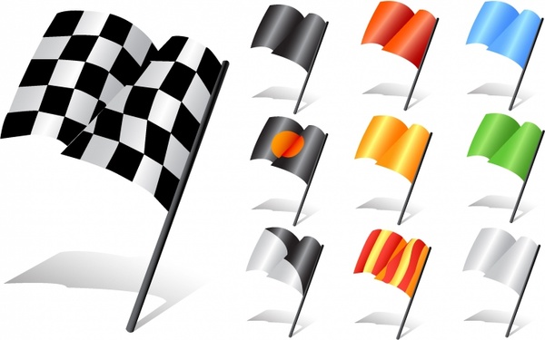 Set of racing flags