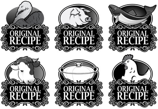 set of recipe labels vector