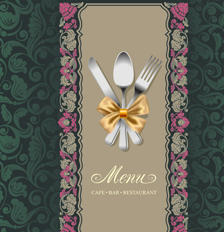 set of restaurant menu cover background vector 