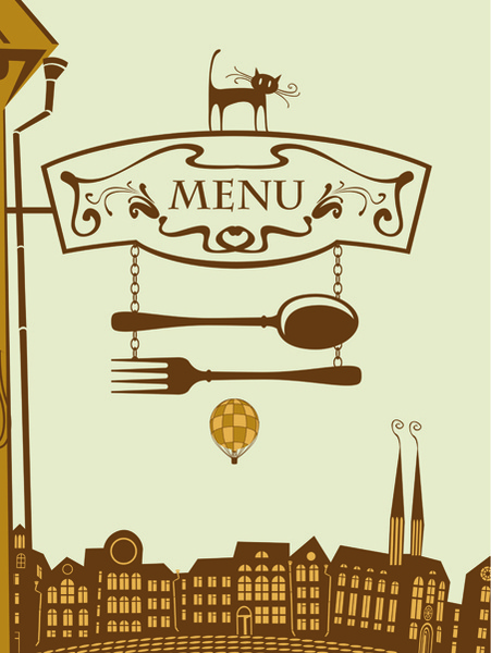 set of retro cover menu cafe and restaurant vector