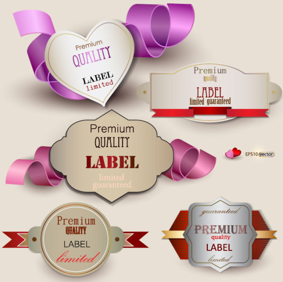 set of romantic and love labels vector 