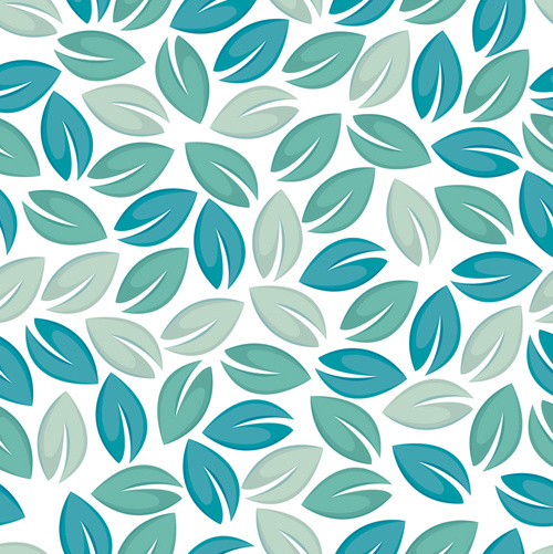 set of seamless leaves pattern vector 