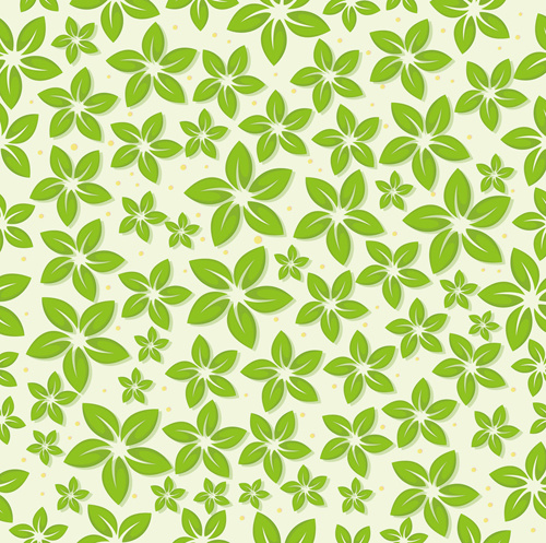 set of seamless leaves pattern vector