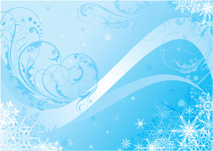 set of shiny snowflakes background art vector 