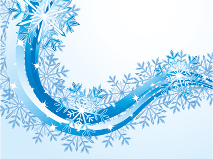 set of snowflake with waves backgrounds art vector