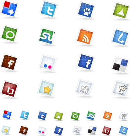 Set of social icons icons pack 