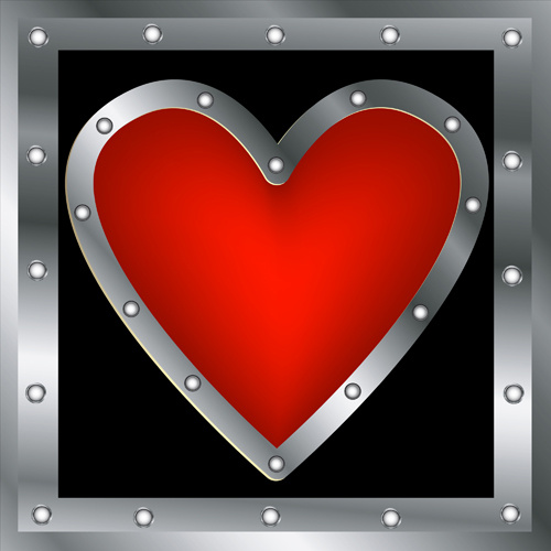 set of unusual heart design elements vector